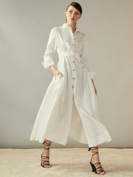 Perennial Shirt Dress - White - White