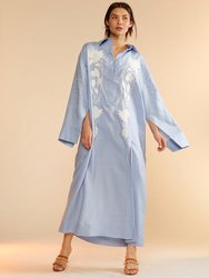 Piana Embroidered Dress - Blue