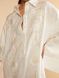 Piana Embroidered Dress - White