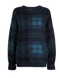 Plaid Mohair Sweater - Navy Plaid