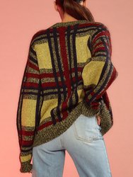 Plaid Mohair Sweater - Yellow Plaid