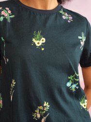 Printed T-Shirt - Black Floral