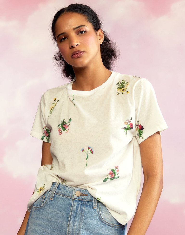 Printed T-Shirt - White Floral