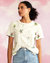 Printed T-Shirt - White Floral - White Floral