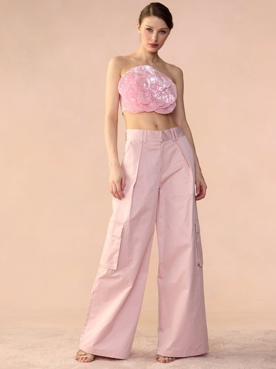 Cynthia Rowley Sequin Flower Bandeau Top - Light Pink product