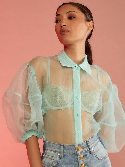 Cynthia Rowley Sheer Bliss Blouse - Mint product