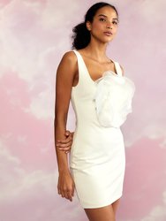Sofia Organza Flower Dress - White