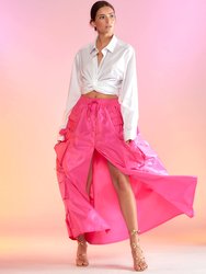 Taffeta Cargo Skirt - Hot Pink - Hot Pink