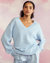 Talia V-Neck Sweater - Blue - Blue