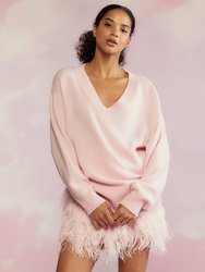 Talia V-Neck Sweater - Pink - Pink