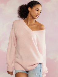 Talia V-Neck Sweater - Pink