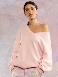 Talia V-Neck Sweater - Pink