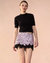 The Cosmo Sequin Skirt - Black/Pink