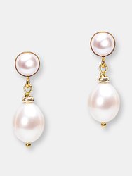 Audrey Pearl Ear Drops - Gold