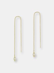 Baby Pearl Threader Earrings - Gold