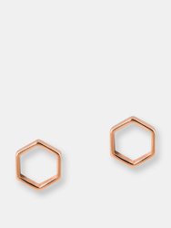 Beeline Hexagon Studs - Rose Gold