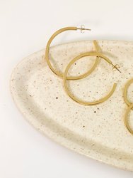 Gold Large Square Edge Hoops