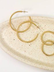 Gold Small Square Edge Hoops