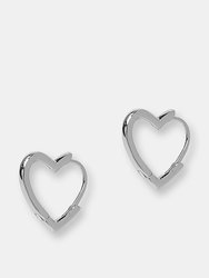 Heart Hug Hoops - Rhodium