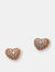 Heart Puff Studs - Rose Gold