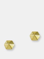 Hex Pyramid Studs - Gold