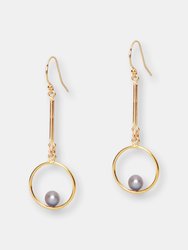 Pearl Pendulum Earrings - Gray