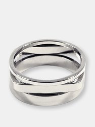 Set of 3 Silver Geometric Bands - Silver
