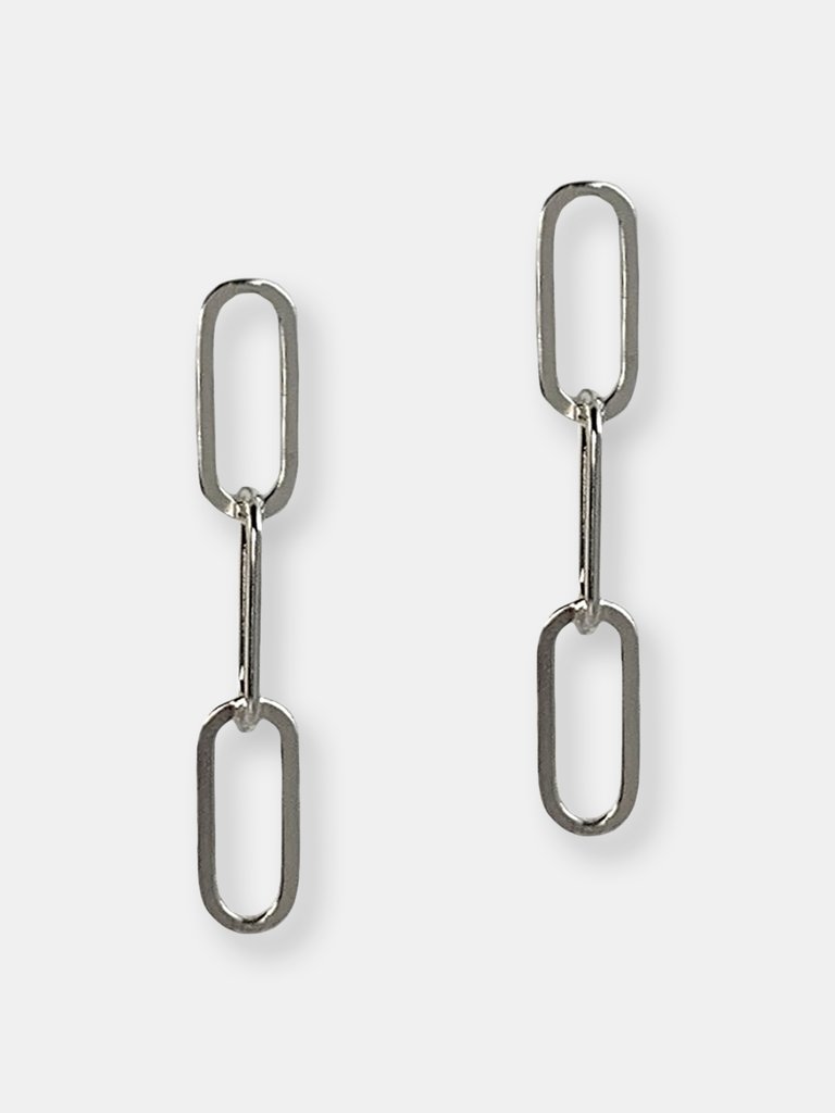 Silver Chain of Command Earrings - Silver