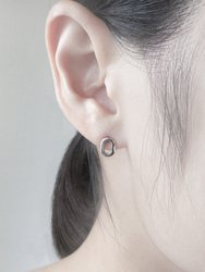 Silver Oval Link Studs