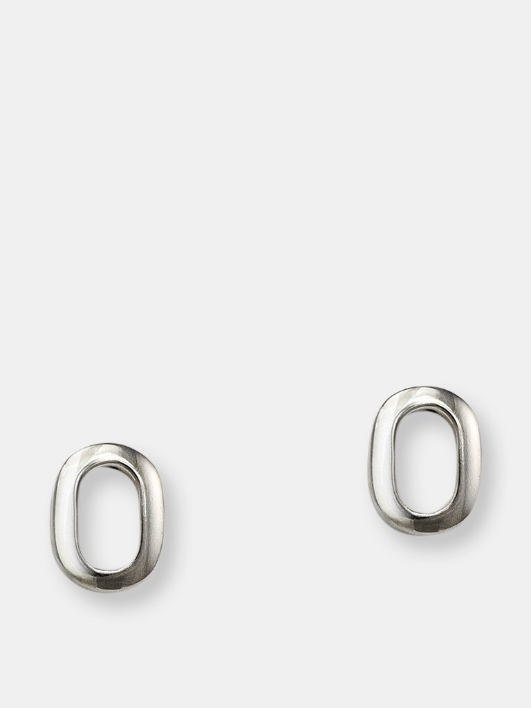 Silver Oval Link Studs - Silver