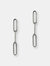 Silver Paper Clip Earrings - Silver