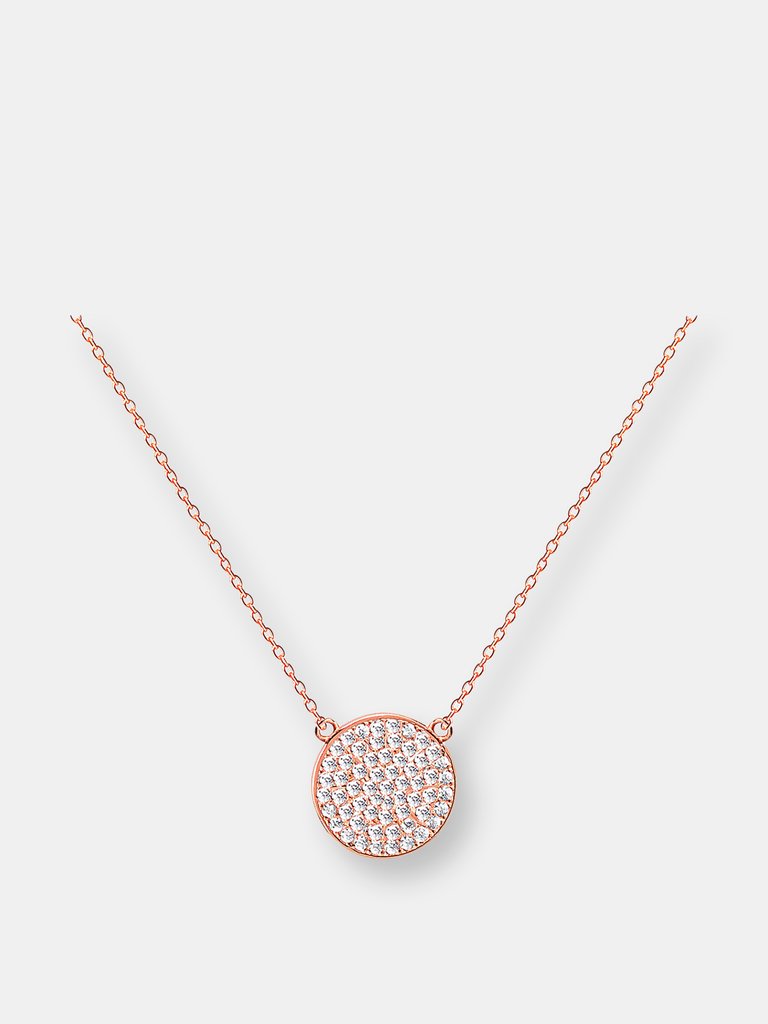 Sparkle Disc Pendant - Rose Gold