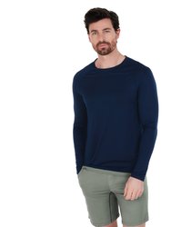 Sleep Long Sleeve Top Men - Nattcool™ Sleep Tech - Navy blue