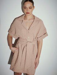 Cheq Dress - Sand - Sand