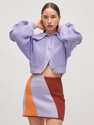 Marianne Knit Mini Skirt - Lavender/Mango/Chocolate Brown