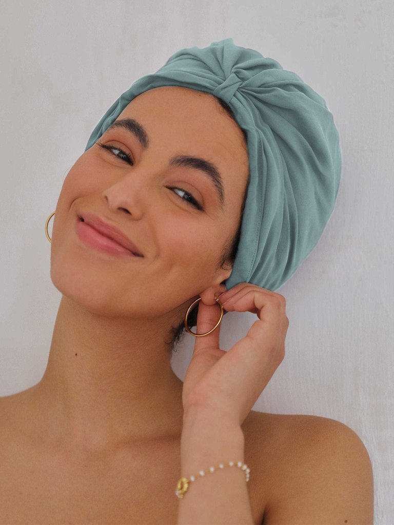 Machine Washable 100% Silk Hair Turban For Sleeping in Ether