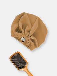 Machine Washable 100% Silk Hair Turban For Sleeping in Terra Cotta Tan