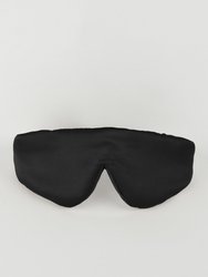 Washed Silk Turban + Eye Mask Set In Black