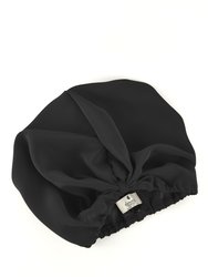 Washed Silk Turban + Eye Mask Set In Black