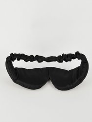 Washed Silk Turban + Eye Mask Set In Black