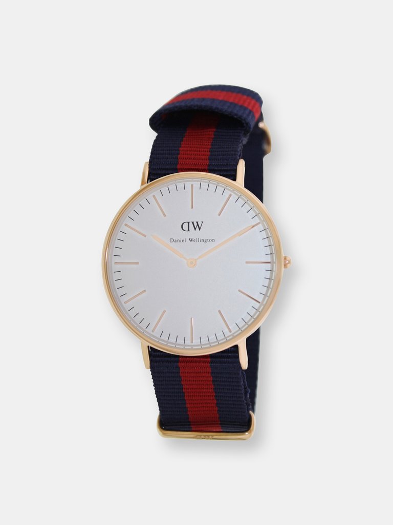 Daniel Wellington Men's Classic Oxford 0101DW Blue Cloth Japanese Quartz Fashion Watch - Blue