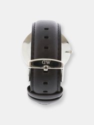 Daniel Wellington Men's Classic Sheffield 0206DW Silver Leather Japanese Quartz Fashion Watch