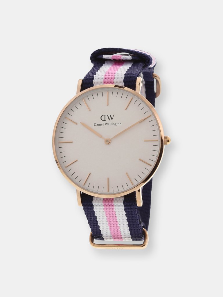 Daniel Wellington Women's Southampton 0506DW Gold Nylon Japanese Quartz Fashion Watch - Gold