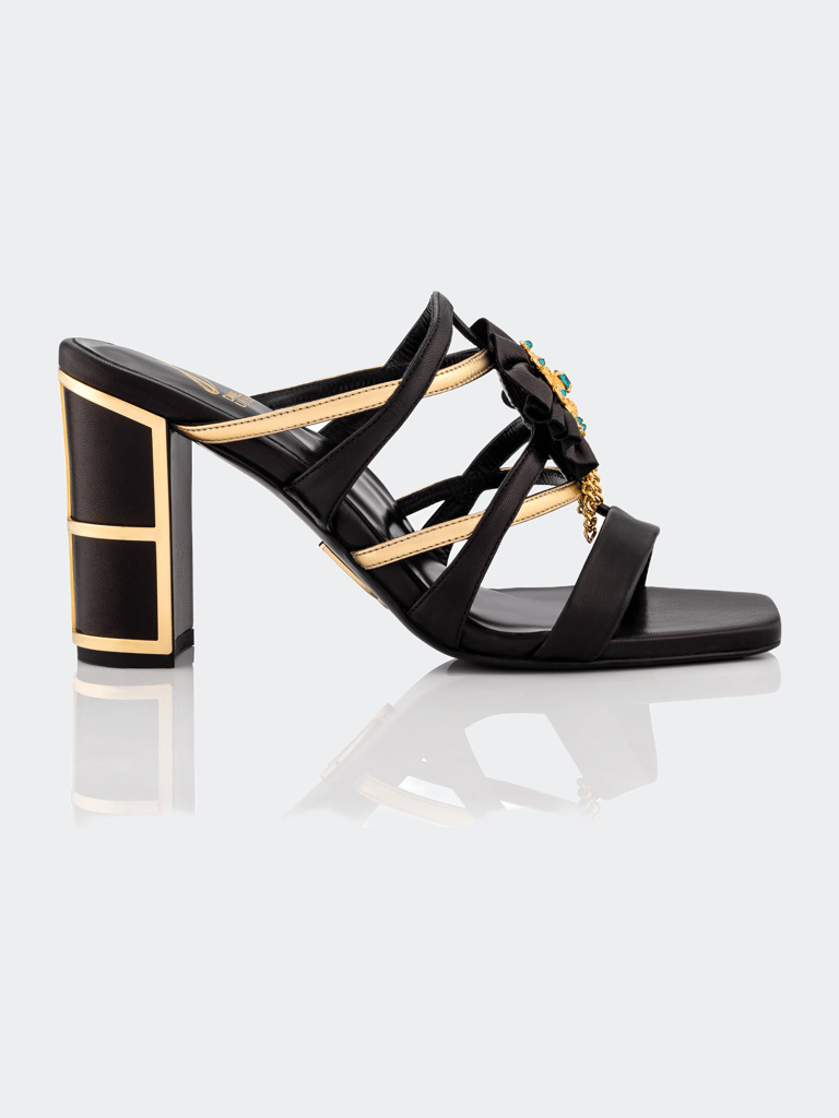 Empower Sandal - Black And Gold - Black and Gold