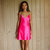 Acid Pink Lace -Trim Mini Slip Dress