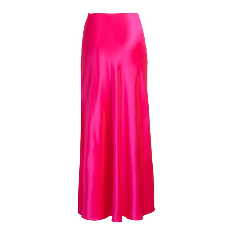 Acid Pink Maxi Bias Skirt