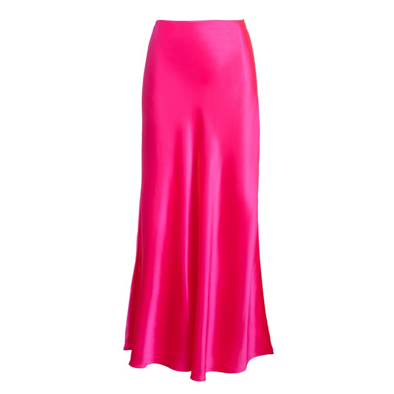 Acid Pink Maxi Bias Skirt - Acid Pink