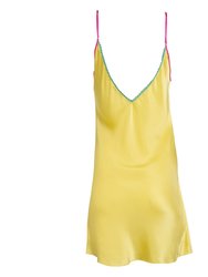 Citron Lace-Trim Mini Slip Dress