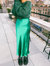Emerald Long Silk Slip Dress