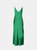 Emerald Long Silk Slip Dress